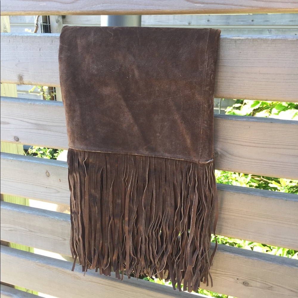 Suede Fringe Skirt